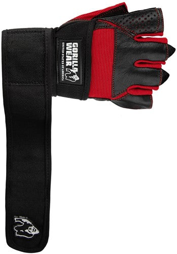 Dallas Wrist Wrap Gloves - Black/Red