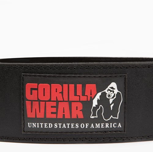 4 INCH Padded Leather Belt - Black/Red