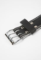 6 inch Padded Leather Lifting Belt  - Black/Black