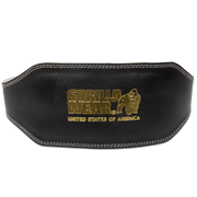 6 inch Padded Leather Lifting Belt  - Black/Gold