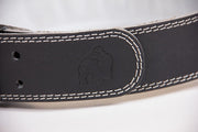 4 INCH Padded Leather Belt - Black/Gray