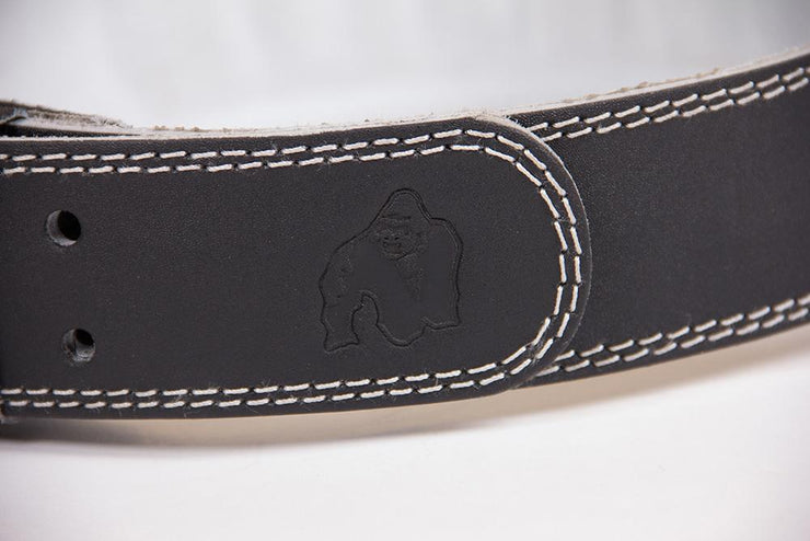 4 INCH Padded Leather Belt - Black/Gray