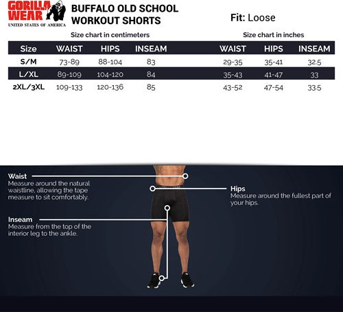 Buffalo Old School Workout Shorts - Black/Gray