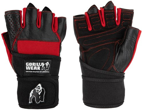 Dallas Wrist Wrap Gloves - Black/Red