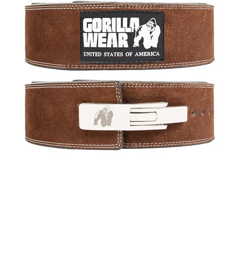 4 INCH Leather Lever Belt - Brown
