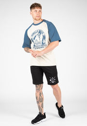 Logan Oversized T-Shirt - Beige/Blue