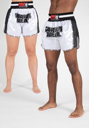 Piru Muay Thai Shorts- White/Black