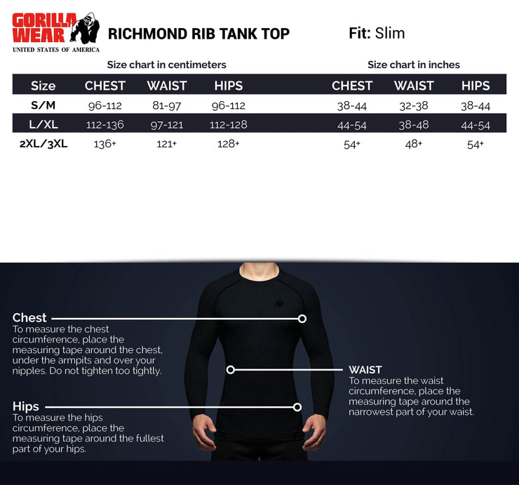 Richmond Rib Tank Top - Black/Gray